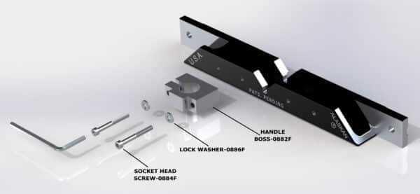 Granberg's End Brackets with handle Boss expl. & Part Numbers