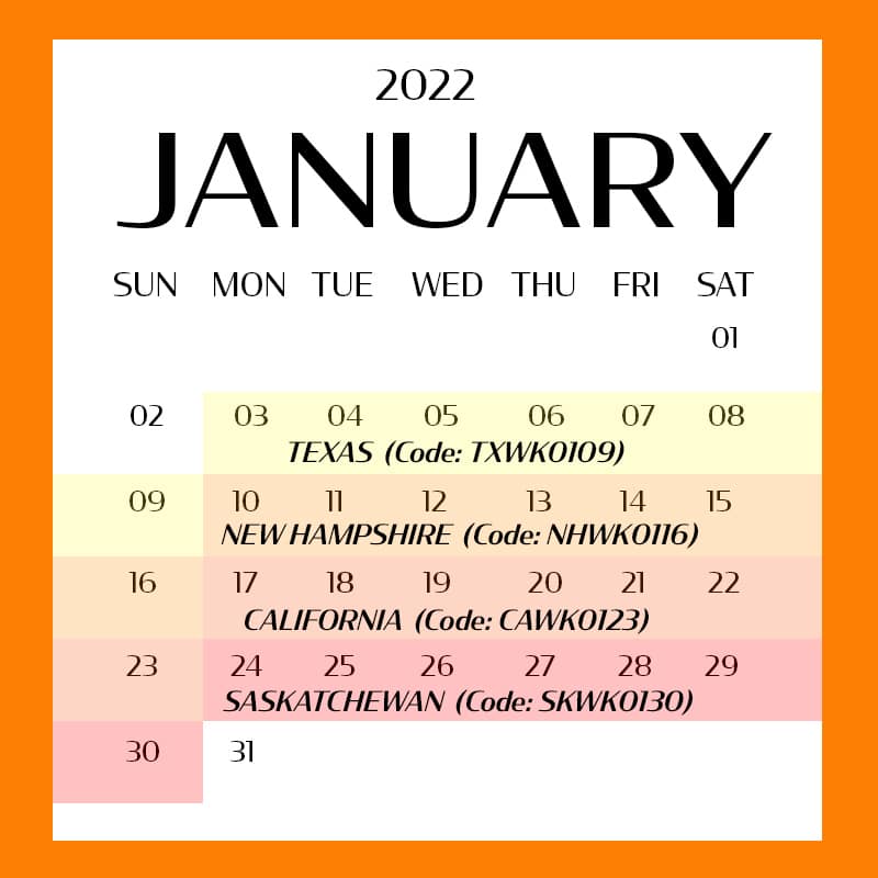Granberg's Calendar for January