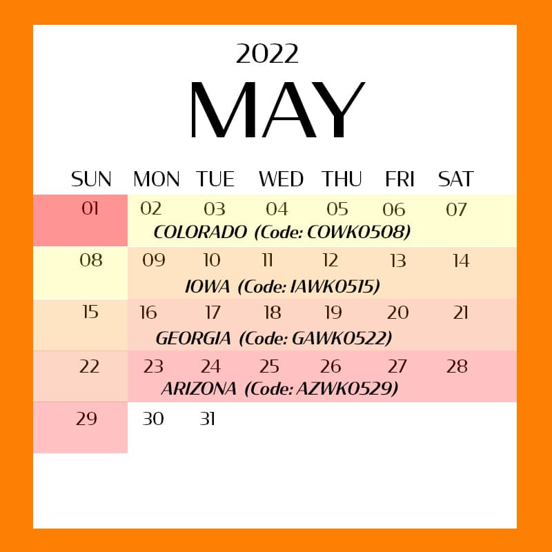 May Calendar Week Sale